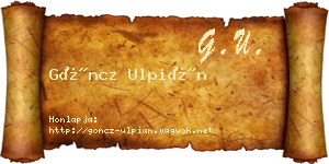 Göncz Ulpián névjegykártya